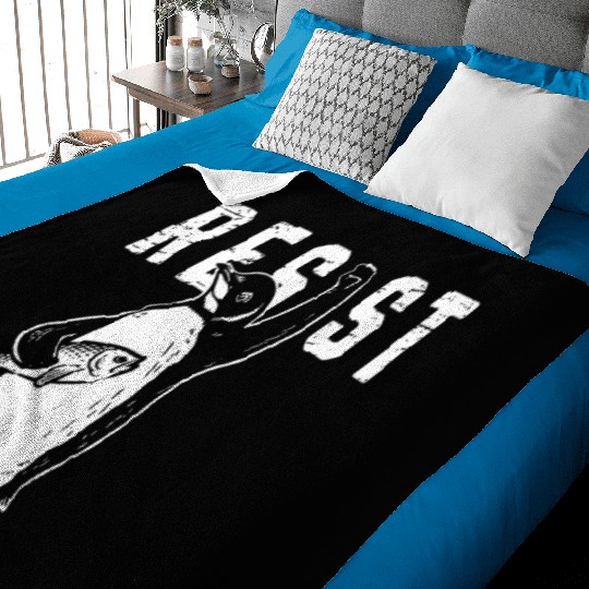 Funny Protest Against Tariffs Resist Penguin Baby Blankets