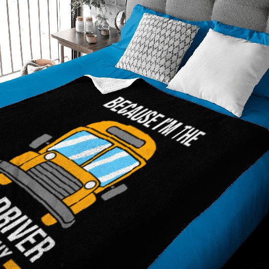 School Bus Driver Funny School Bus Baby Blankets