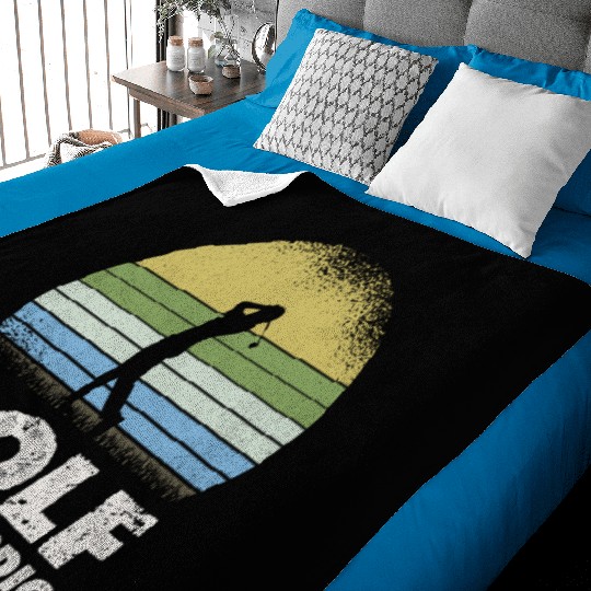 Golf Is My Cardio Vintage Sunset Silhouette Baby Blankets