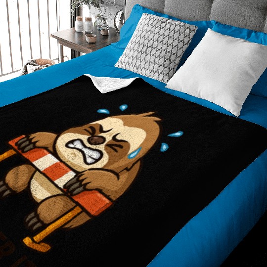 Sloth hurdler quote get over it Baby Blankets