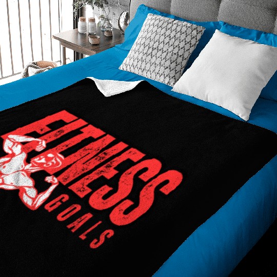 "Fitness Goals Baby Blankets – Motivational Gym Workout