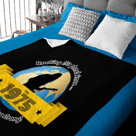 50th birthday Rocking this planet since 07/1975 Baby Blankets