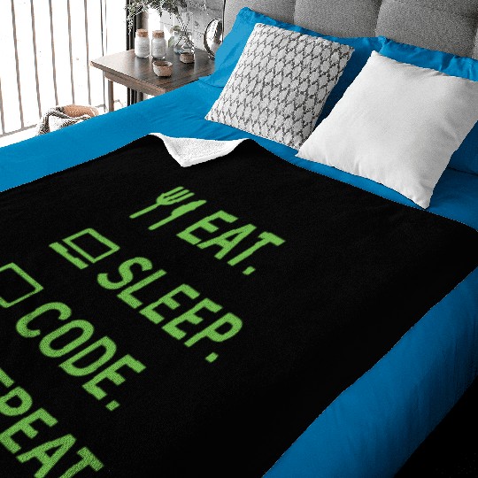 Eat Sleep Code Repeat – Programmer Lifestyle Baby Blankets