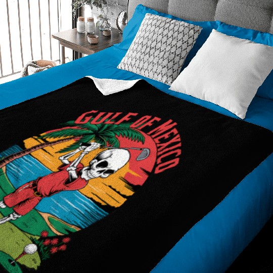 Tropical Skeleton Golf Funny Parody Design Baby Blankets