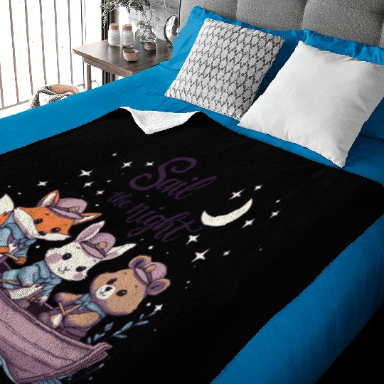 Sail the Night Whimsical Animal Baby Blankets