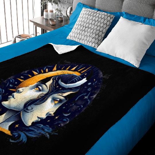 Zodiac Card Gemini Baby Blankets