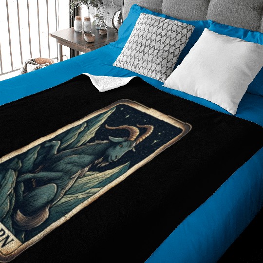 Zodiac Card Capricorn Baby Blankets