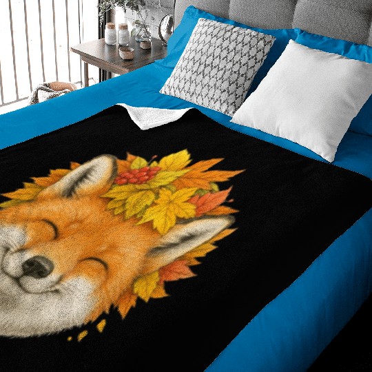 Autumn Fox Smile Baby Blankets