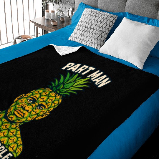 Part Man Part Pineapple Visual Puns Baby Blankets