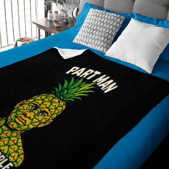Part Man Part Pineapple Visual Puns Baby Blankets