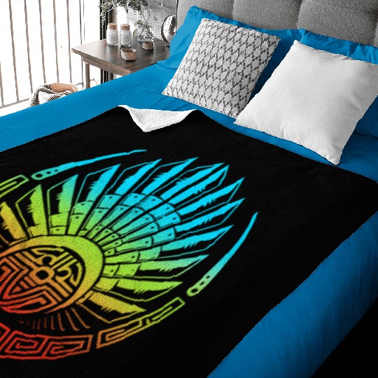 Mayan And Aztec Quetzalcoatl Maya Tribal Baby Blankets