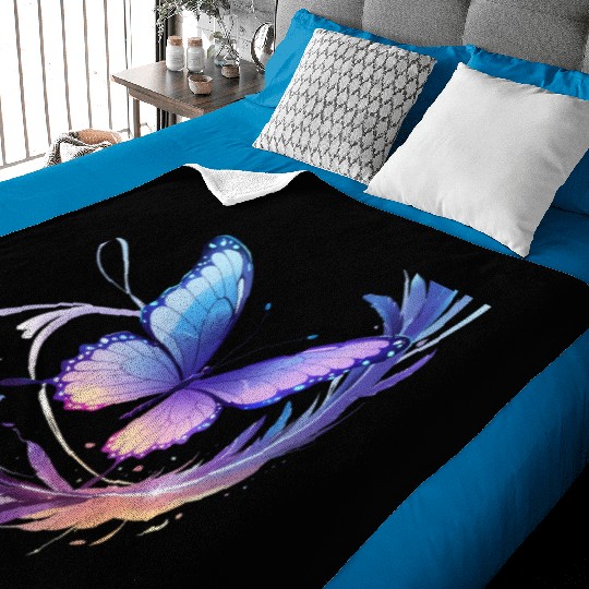 Spectrum Wings – Abstract Floral Butterfly Design Baby Blankets