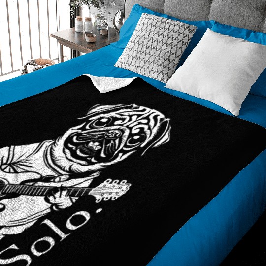 Pug solo. Dark colors Baby Blankets