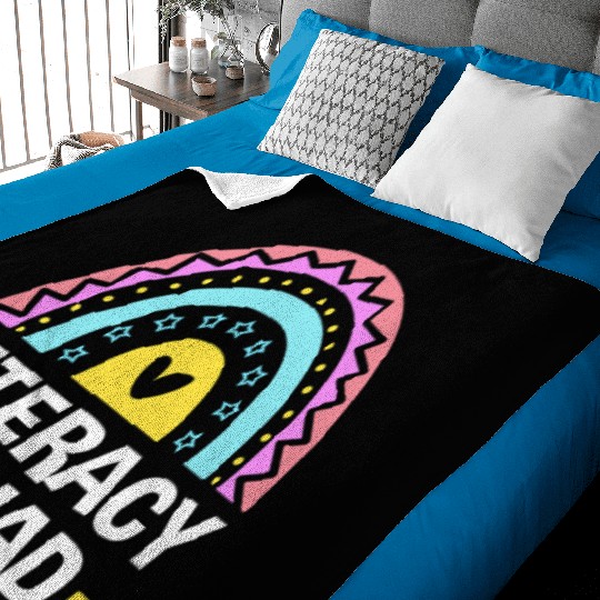 Reading Teacher Book Literacy Squad Baby Blankets