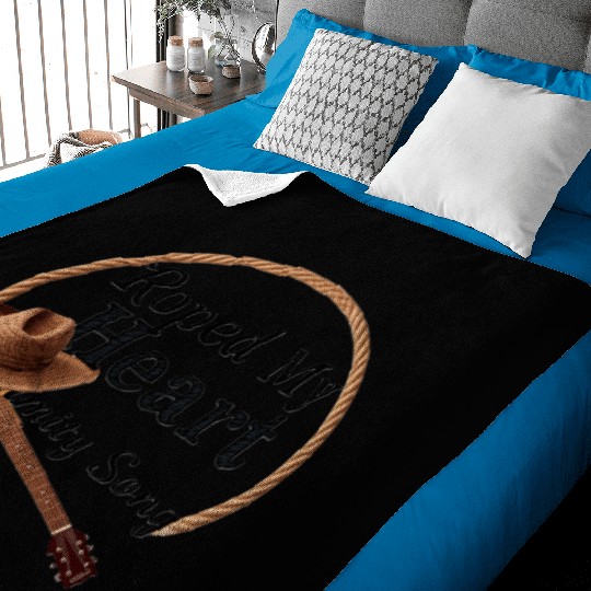 Roped My Heart – Country Love Song Baby Blankets