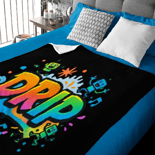 DRIP Graffiti Robot Baby Blankets – Fun Streetwear Style