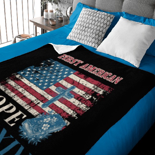 First American Pope Leo XIV Catholic Church Quote Baby Blankets