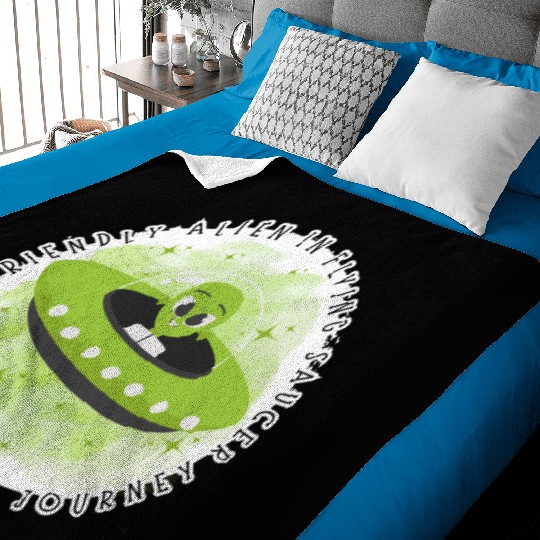 Friendly Space Alien Trip Baby Blankets
