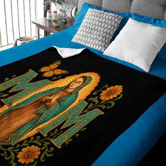 Mexican Mom Mexican Heritage Virgen De Guadalupe Baby Blankets