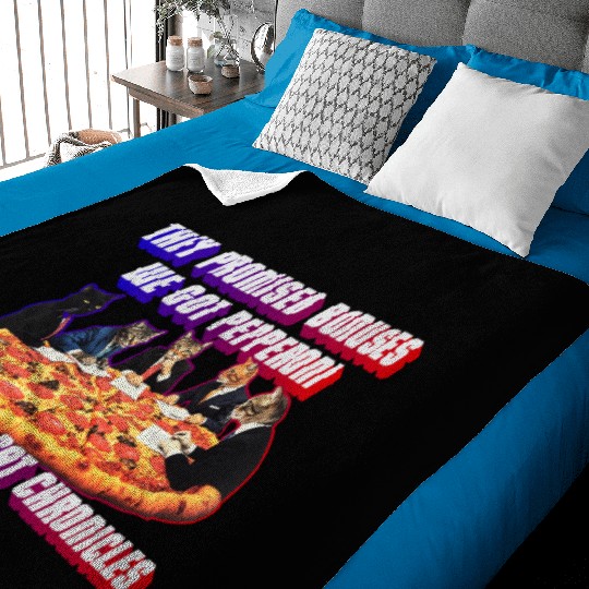 Corporate Cat Chronicles: Pizza Meeting Baby Blankets