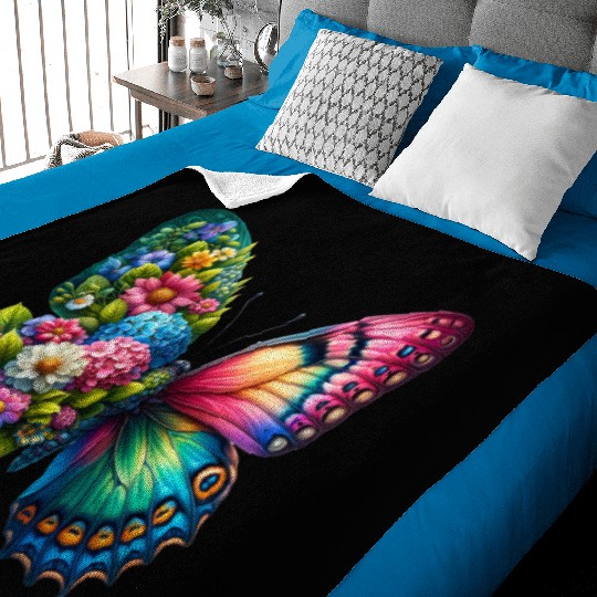 Colorful Butterfly Nature Inspired Summer Vibes Baby Blankets