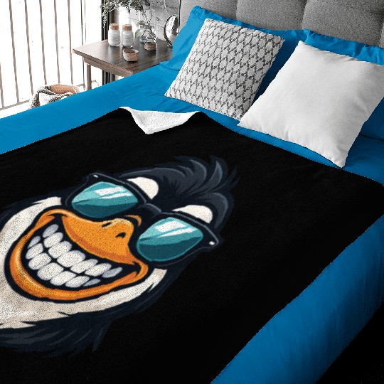 Cool penguin sunglasses summer grin fun Baby Blankets