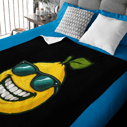 Cool lemon sunglasses summer fruit smile Baby Blankets