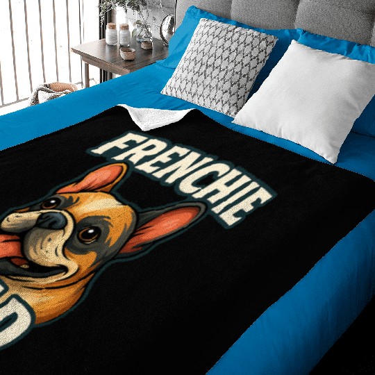 French Bulldog with FRENCHIE DADText for dog lover Baby Blankets