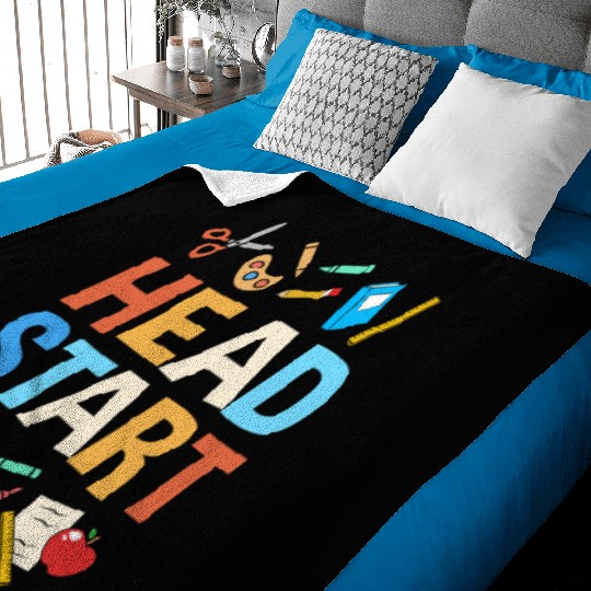 Head Start Crew School Teacher Baby Blankets
