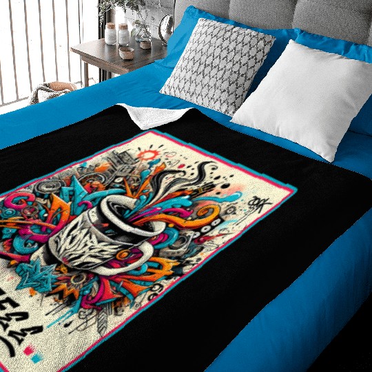 Coffee Graffiti Explosion Baby Blankets
