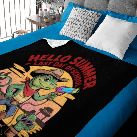 Hello Summer Western Holiday School Out for Summer Baby Blankets