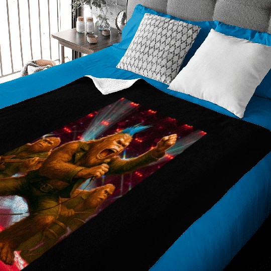 Bigfoot Punk Rock Band Rocking the House Baby Blankets