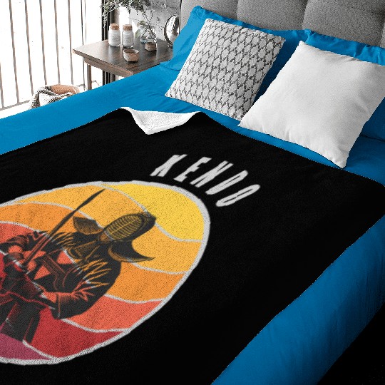 Retro Kendo Samurai Style Baby Blankets