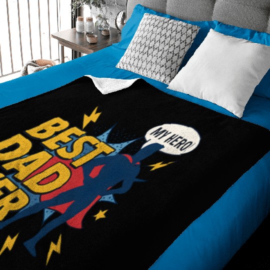 Best Dad ever superhero style Baby Blankets