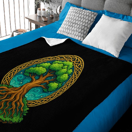 Tree of Life Fantasy Illustration Baby Blankets