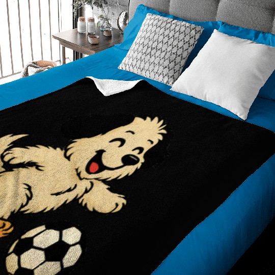 Puppy playing Soccer Baby Blankets