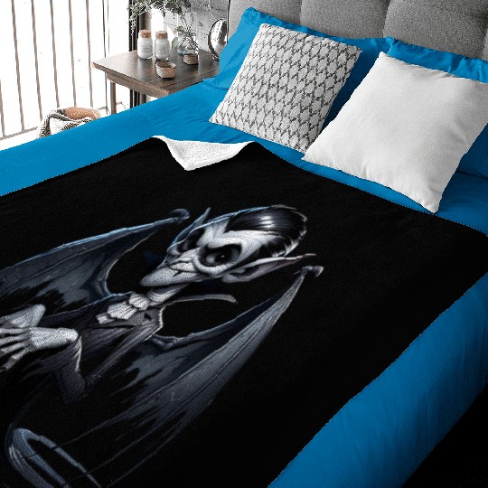 Elegant Vampire Spirit – Creepy Bat-Winged Phantom Baby Blankets