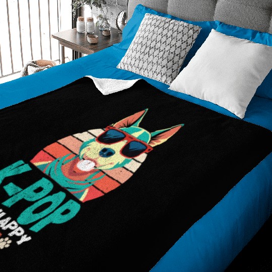 Kpop Happy Pill Corgi Dog Korean Pop Merch K-pop M Baby Blankets