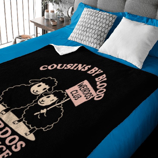 Funny Black Sheep Cousin Quirky Family Outcast Baby Blankets