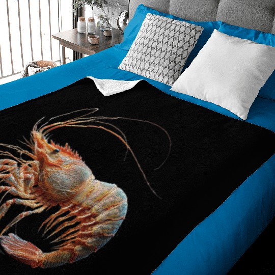 Ocean Elegance : The Grace of a Shrimp Baby Blankets