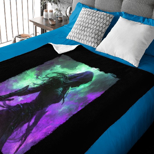 Mystical Assassin Woman In Violet Fog Fantasy Baby Blankets