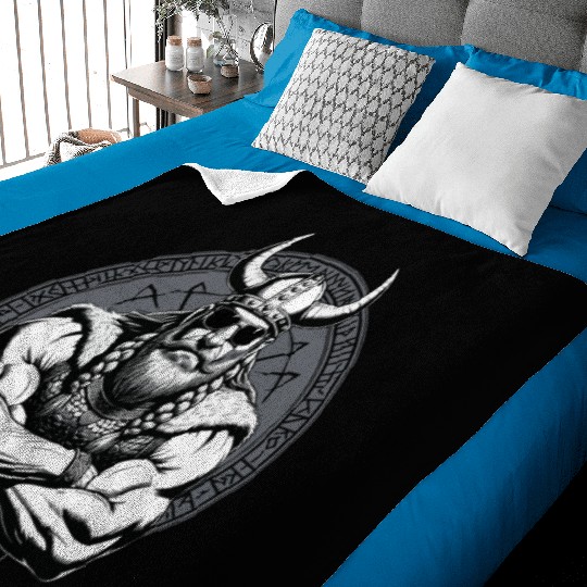 Viking Warrior Man Odin Thor Norman Walhalla Baby Blankets