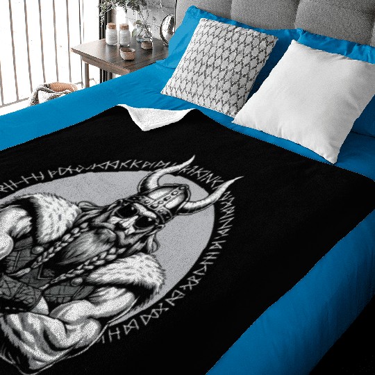 Viking Warrior Man Odin Thor Norman Walhalla Baby Blankets