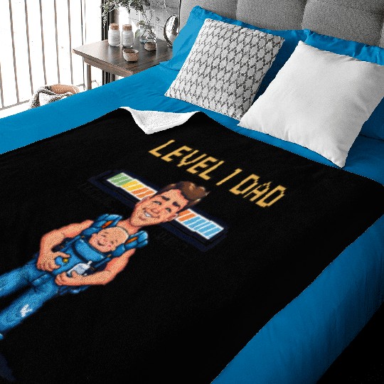 Funny Retro Gamer Dad Pixel Art Father's Day Gift Baby Blankets