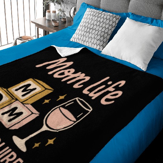 Single Mom Life Chaos Coordinator Wine Coffee Baby Blankets