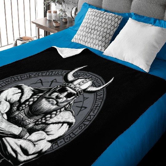 Viking Warrior Man Odin Thor Norman Walhalla Baby Blankets