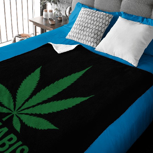 Cannabis Hemp Leaf Statement Green Look Baby Blankets