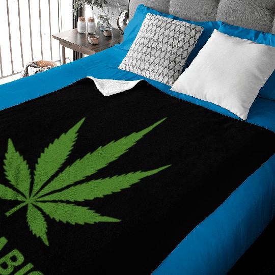 Cannabis Hemp Leaf Statement Green Look Baby Blankets