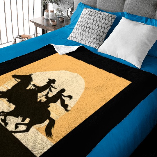 Wild West Cowboy Sunset Ride Baby Blankets