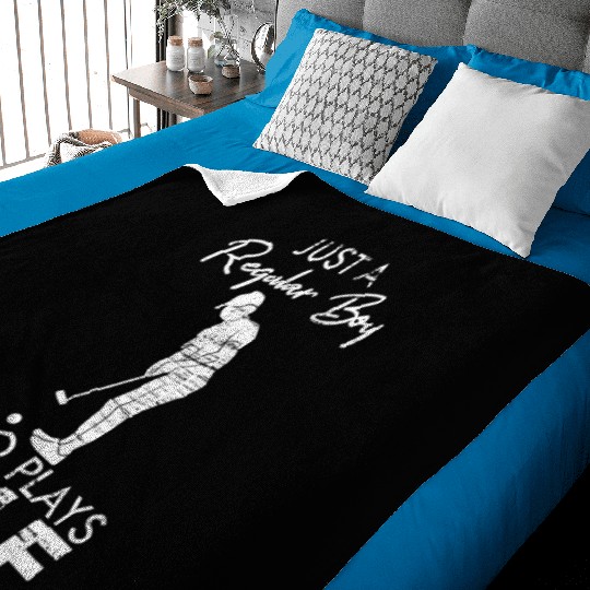 Regular Boy Who Plays Golf Baby Blankets